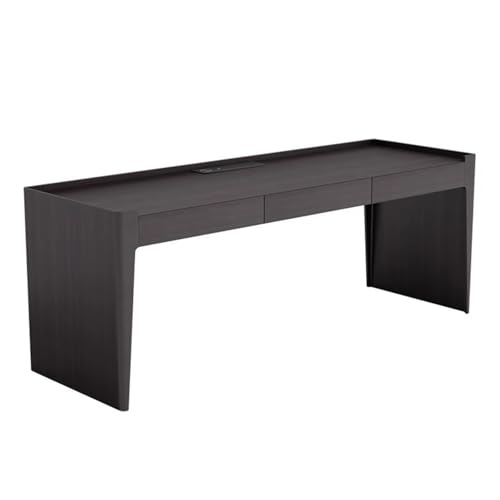 JUNCHENG1008 Computertisch Schreibtisch for das Home Office, moderner Chefschreibtisch in Rauchfarbe mit Schubladen und Ladestation Schreibtisch für Homeoffice(M) von JUNCHENG1008