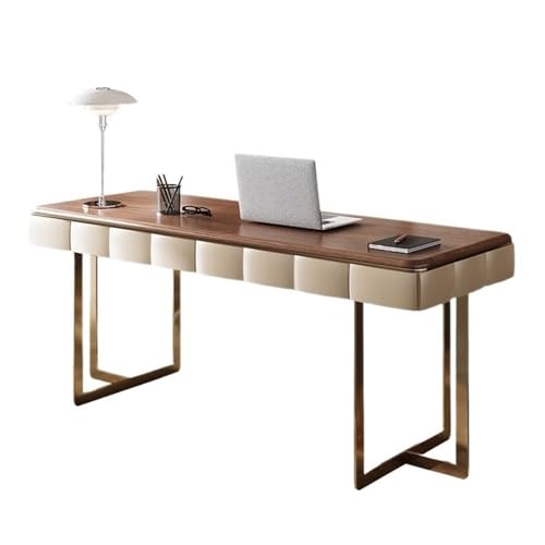JUNCHENG1008 Computertisch Schreibtisch im minimalistischen Stil for das Homeoffice mit Stauraum, Schreib-, Arbeits- und PC-Tisch aus Holz Metall, rustikales Braun Schreibtisch für Homeoffice(M) von JUNCHENG1008
