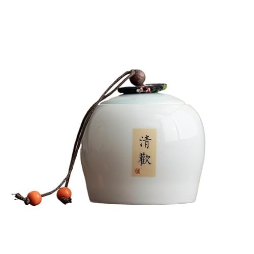 JUNCHENG1008 Keramik Teedose Home Celadon-Teedose mit Deckel, 260 ml, einfache versiegelte Tee-Aufbewahrungsdose for Küchentheke, Speisekammer, dekoratives Glas Teebehälter von JUNCHENG1008