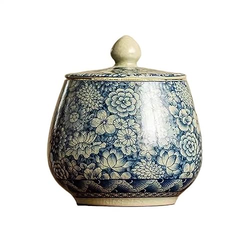 JUNCHENG1008 Keramik Teedose Kleines versiegeltes Glas, Retro-Zen-Vorratsdose for losen Tee, chinesisches Vintage-Ru-Ofen-Vorratsglas Teebehälter von JUNCHENG1008