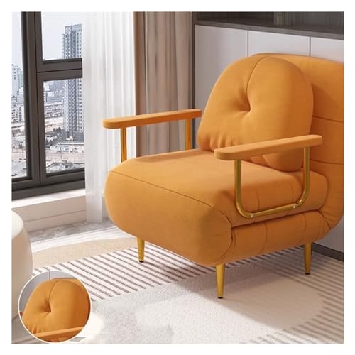 JUNCHENG1008 Klappbares Schlafsofa Modernes Klappschlafsofa, Schlafsofa mit multifunktionaler Verstellbarer Rückenlehne, umwandelbarer Klappsessel, geeignet for Wohnzimmer, Schlafzimmer(Orange,80cm) von JUNCHENG1008