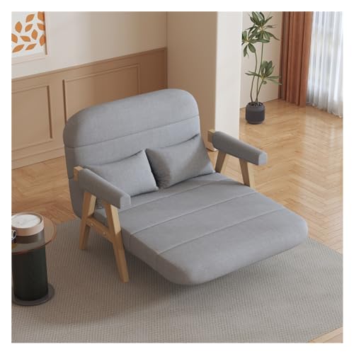 JUNCHENG1008 Klappbares Schlafsofa Schlafsofa, mit Armlehne, modernes Verstellbarer Rückenlehne, umwandelbare Sofas for Wohnzimmer, Büros, kleine Räume, Wohnungen(Light Grey,100cm) von JUNCHENG1008