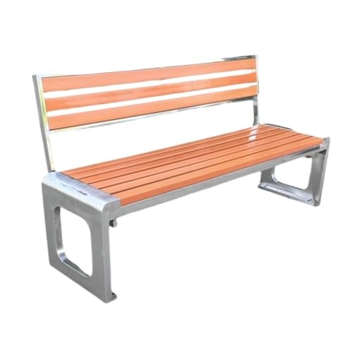JUNCHENG1008 Outdoor Bank Park-Outdoor-Doppelbank, Stuhl mit Rückenlehne aus Edelstahl, Lounge-Sitz for Gartenterrasse Gartenbank von JUNCHENG1008