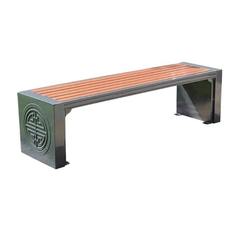 JUNCHENG1008 Outdoor Bank Parkbank ohne Rückenlehne, Gartenstuhl aus Eisen for den Außenbereich, for Sitzgelegenheiten auf der Veranda im Hof Gartenbank(Mittel) von JUNCHENG1008