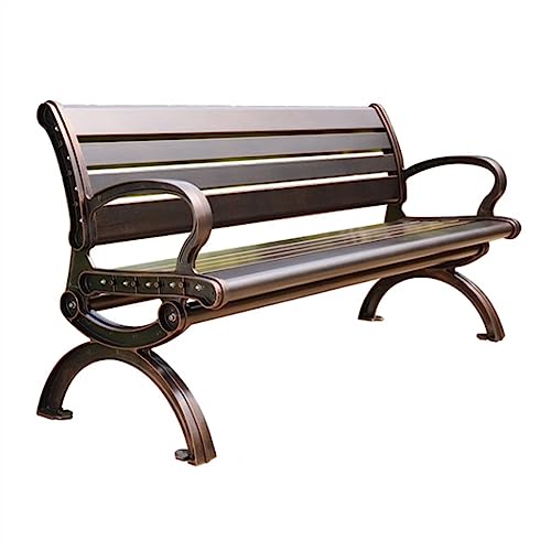JUNCHENG1008 Outdoor Bank Parkstühle, Außenbänke aus Vollgussaluminium, Freizeitbänke aus Metall mit Rückenlehnen auf Parkgartenterrassen Gartenbank(Klein) von JUNCHENG1008