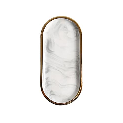 JUNCHENG1008 Serviertablett Persönlichkeit Oval Keramik Tablett Badezimmer Lagerung Tablett Westlichen Lebensmittel Dessert Tablett Schmuck Kosmetik Lagerung Tablett Tablett(Klein) von JUNCHENG1008