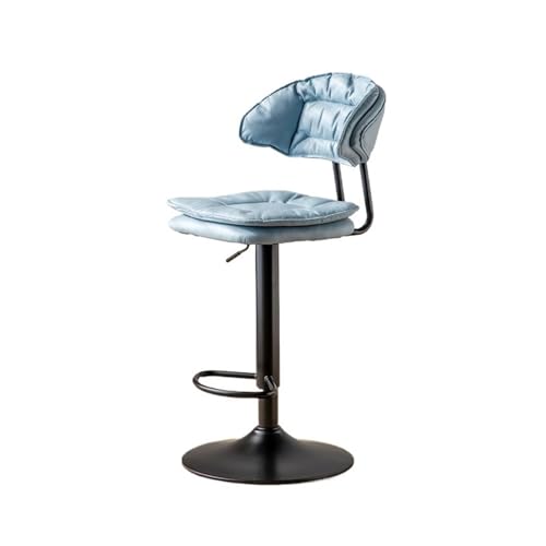 JUNCHENG1008 barhocker 60–80 cm Hub-Dreh-Barstuhl, Technologie, Stoff, einfache Rückenlehne, hohe Barhocker, vorderer Barstuhl barhocker mit lehne(Blue) von JUNCHENG1008
