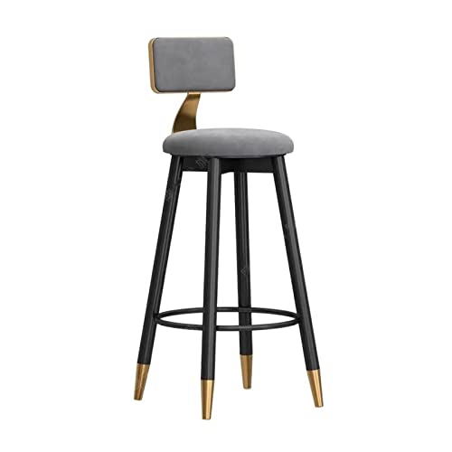 JUNCHENG1008 barhocker 75 cm/29,52 Zoll moderner, modischer Rezeptionshocker, Barstuhl mit Rückenlehne, praktischer Esszimmerstuhl barhocker mit lehne(Grigio) von JUNCHENG1008