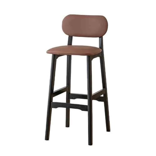 JUNCHENG1008 barhocker Home Island Tisch Rückenlehne Hoher Hocker Massivholz Rezeption Kassierer Stuhl Europäischer Barstuhl Barhocker barhocker mit lehne(Bruin) von JUNCHENG1008