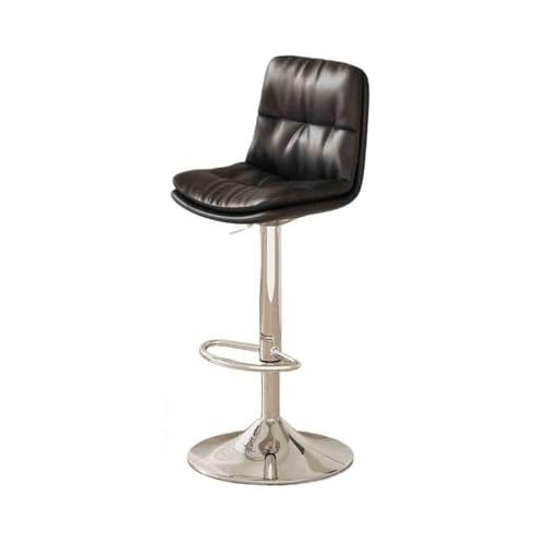 JUNCHENG1008 barhocker Licht Luxus Rückenlehne Lift Bar Eisen Kreative Küche Insel Stuhl Europäischen Barhocker PU Leder Hohe Hocker barhocker mit lehne(Schwarz) von JUNCHENG1008