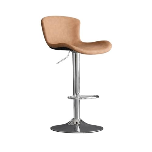 JUNCHENG1008 barhocker Mode Einfachen Barhocker Moderne Haushalt Hohe Hocker Licht Luxus Rückenlehne Hebbar Bar Stuhl 60-80 cm Eisen drehstuhl barhocker mit lehne(Bruin) von JUNCHENG1008