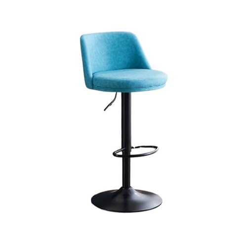 JUNCHENG1008 barhocker Moderner Leichter Luxus-Haushaltsmode-Kücheninselstuhl 60-80 cm Lift-Schwenkrückenlehne Barhocker Eisen-Hochstuhl barhocker mit lehne(Blue) von JUNCHENG1008