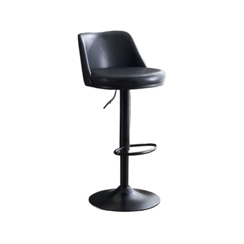 JUNCHENG1008 barhocker Moderner Leichter Luxus-Haushaltsmode-Kücheninselstuhl 60-80 cm Lift-Schwenkrückenlehne Barhocker Eisen-Hochstuhl barhocker mit lehne(Schwarz) von JUNCHENG1008