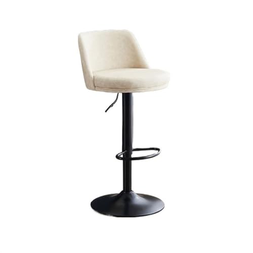 JUNCHENG1008 barhocker Moderner Leichter Luxus-Haushaltsmode-Kücheninselstuhl 60-80 cm Lift-Schwenkrückenlehne Barhocker Eisen-Hochstuhl barhocker mit lehne(Weiß) von JUNCHENG1008