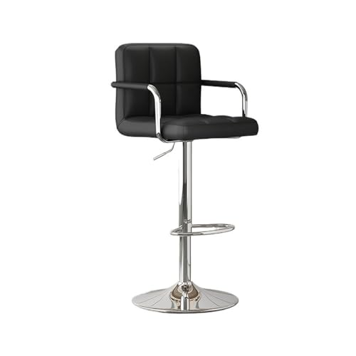 JUNCHENG1008 barhocker Moderner Mode-Hocker aus PU-Leder mit hoher Rückenlehne und Lift, Barstuhl, Restaurant, Café, Inselstuhl barhocker mit lehne(Schwarz) von JUNCHENG1008