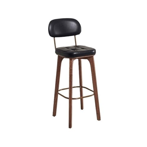 JUNCHENG1008 barhocker Retro Licht Luxus Bar Stuhl Rückenlehne Holz Hohe Hocker Haushalt Einfache Bar Stuhl Kassierer Kommerziellen Hohe Stühle barhocker mit lehne(Schwarz) von JUNCHENG1008