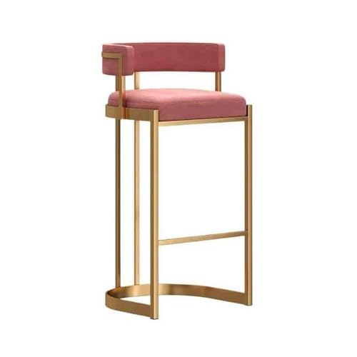 JUNCHENG1008 barhocker Rezeption Küche Licht Luxus Premium Gefühl Insel Tisch Hohe Hocker Hause Rückenlehne Kassierer Spezielle Barhocker barhocker mit lehne(Pink) von JUNCHENG1008