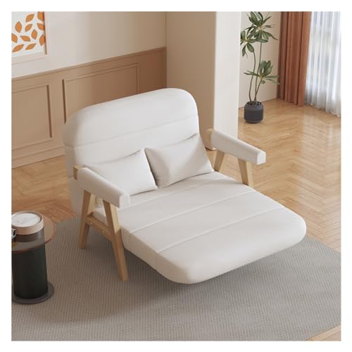 Klappbares Schlafsofa Schlafsofa, mit Armlehne, modernes Verstellbarer Rückenlehne, umwandelbare Sofas for Wohnzimmer, Büros, kleine Räume, Wohnungen(Weiß,100cm) von JUNCHENG1008