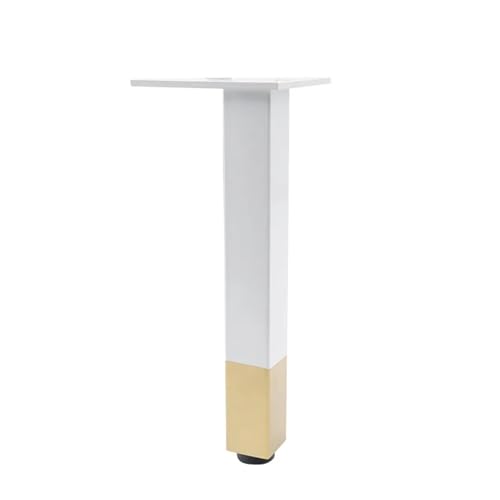 JUNCHENGBAO 4 STÜCKE Verstellbare Möbelbeine Metallstützfuß for Couchtisch Schrank Stuhl Sofa Bett Möbel Hardware Füße(Color:White golden 25cm) von JUNCHENGBAO