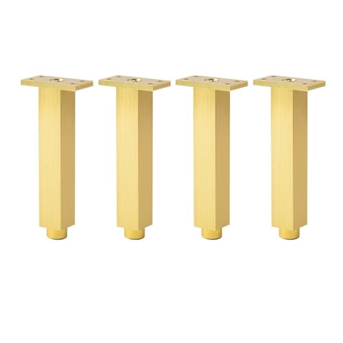 JUNCHENGBAO Möbelfüße, Schrankfüße, Schrank, Schrank, Tischbeine, Couchtisch, Bettbalken, Aluminium, Möbelstütze(Color:Rectangle-Gold,Size:10cm-4pcs) von JUNCHENGBAO