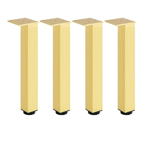 JUNCHENGBAO Schwarze Möbelfüße, verstellbare quadratische Schrankfüße, Aluminium-Stützfüße, Kissen, Sofa, Couchtisch(Color:Gold 25cm) von JUNCHENGBAO