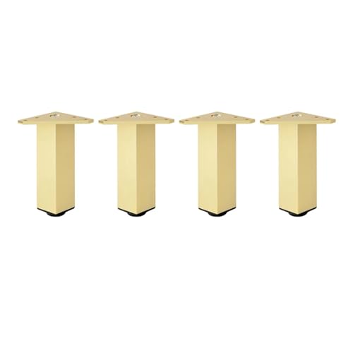 JUNCHENGBAO Verstellbare quadratische Schrankfüße, Möbelfüße aus Aluminium, Schrankfüße, Couchtischfüße, Säulenfüße, Stützfüße for Badezimmerschränke(Color:Gold-15cm) von JUNCHENGBAO