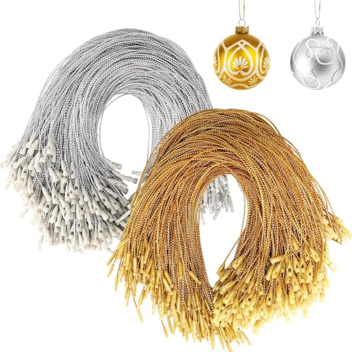 JUNEBRUSHS 600 Stück Weihnachtsornament-Haken, Ornament-Aufhänger mit Schnappverschluss, Ornamentschnur für Weihnachtsbaum, Urlaub, Party, hängende Dekorationen, Seile, einfach und schnell von JUNEBRUSHS