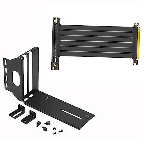 JUNELIONY VGA PCI-E 3.0 X16 Grafikkarte, Vertikale Montagehalterung, VerläNgerungskabel-Set, Grafikkartenhalterung für ATX-PC-GehäUse (B) von JUNELIONY