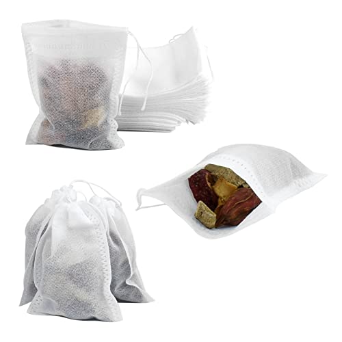 50 Stück Musselin-Beutel mit Kordelzug, wiederverwendbare kleine Netzbeutel zum Kochen, Einweichen von medizinischen Likören, DIY Handwerk Gewürze Aufbewahrung, Jäten Party Gastgeschenk (6x8 cm) von JUNFEIXUAN