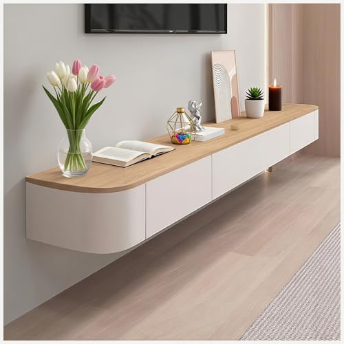 JUNFUNNLE Moderner TV Schrank 200CM Beige, TV Lowboard mit 2 Schubladen 1 Klappen Türen, Fernsehtisch mit Kabelmanagement, TV Tisch für Wohnzimmer und Esszimmer von JUNFUNNLE
