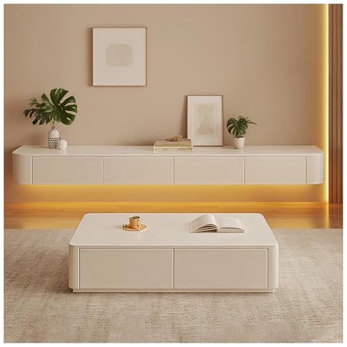 JUNFUNNLE Moderner TV Schrank 220CM Weiß, TV Lowboard mit 2 Schubladen 2 Klappen Türen, Fernsehtisch mit Kabelmanagement, TV Tisch für Wohnzimmer und Esszimmer JUNFUNNLE Moderner TV Schrank 220CM Weiß, TV Lowboard mit 2 Schubladen 2 Klappen Türen, Fernsehtisch mit Kabelmanagement, TV Tisch für Wohnzimmer und Esszimmer von JUNFUNNLE