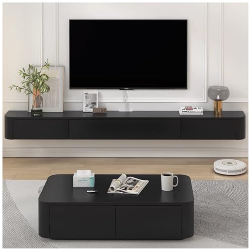 JUNFUNNLE TV Schrank Hängend 160cm Schwarz, Modernes TV Lowboard Hängend, mit Schubladen & Stauraum, Wandmontierte Medienkonsole, Kabelmanagement hochwertig JUNFUNNLE TV Schrank Hängend 160cm Schwarz, Modernes TV Lowboard Hängend, mit Schubladen & Stauraum, Wandmontierte Medienkonsole, Kabelmanagement hochwertig von JUNFUNNLE