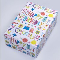 JUNG SCHÖNER VERPACKEN Geschenkpapier 50 cm  x 20 m weiß/grün/rot/blau/gelb von JUNG SCHÖNER VERPACKEN