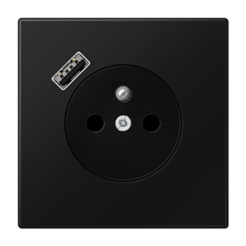 Französische/belgische USB-A LS Steckdose schwarz matt (Referenz: Jung LS1520F-18ASWM) von JUNG