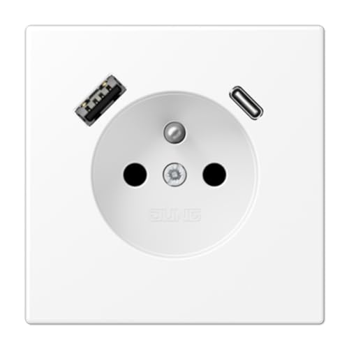 Französische/belgische USB-AC LS Steckdose weiß matt (Referenz: Jung LS1520F-15CAWWM) von JUNG