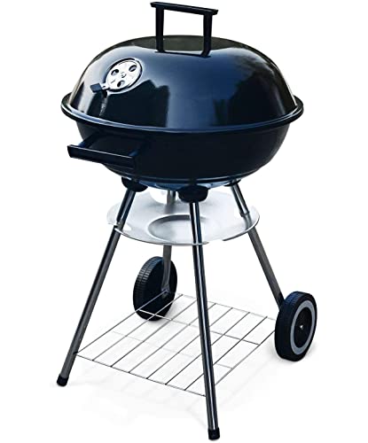 JUNG 502695 Holzkohlegrill Ø 44cm, 4 Personen Grill Holzkohle, fahrbarer Kugelgrill mit Deckel für Unterwegs/Garten/Balkon von JUNG