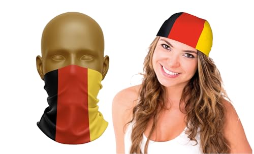 JUNG Bandana Deutschland Fussball EM 2024 Fan, Europameisterschaft Fanartikel Frauen & Männer, Fanpaket, Schwarz Rot Gold Flagge, Damen und Herren von JUNG