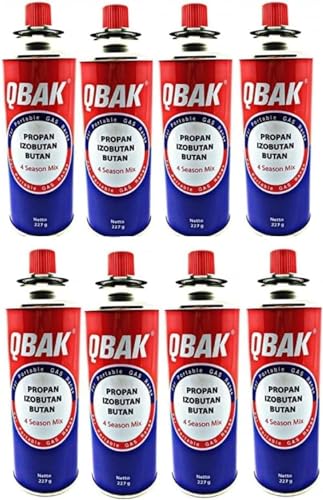 JUNG Camping Butan 8x450ml Gaskartuschen Gasflasche für Gaskocher Campingkocher Bunsenbrenner Lötbrenner von JUNG