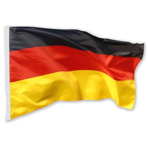 JUNG Fahne 90x150 cm Flagge Deutschland Fussball EM 2024 Fan, Europameisterschaft Fanartikel Frauen & Männer, Fanpaket, Schwarz Rot Gold Flagge, Damen und Herren von JUNG