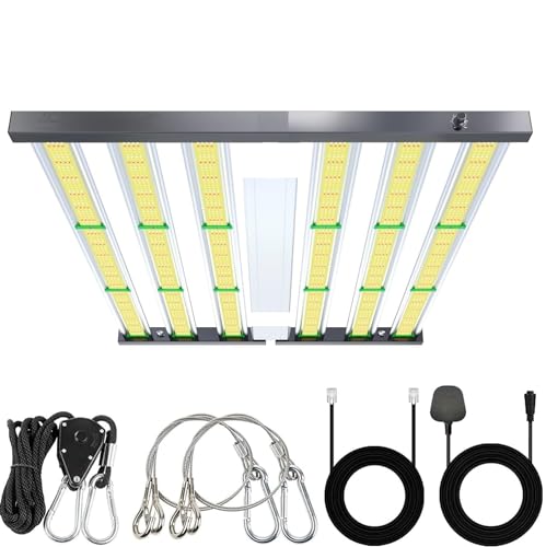 JUNG LED Wachstumslampe 640W Vollspektrum, 90x90 cm, Grow Lampe Dimmbar, für Growbox Set, Blüte, Anzuchtlampe, Grow Light, Wachstumslicht, Pflanzenlampe, Pflanzenlicht, Anbau Set von JUNG