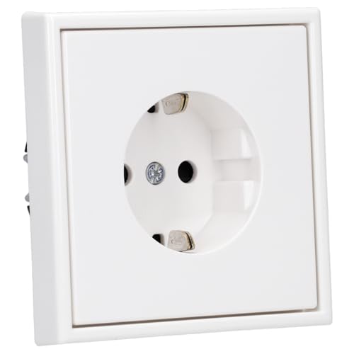 JUNG Serie LS Komplett-Set Schneeweiß: LS1520KIWWM SCHUKO Steckdose mit Berührungsschutz + LS981WWM Rahmen 1fach von JUNG