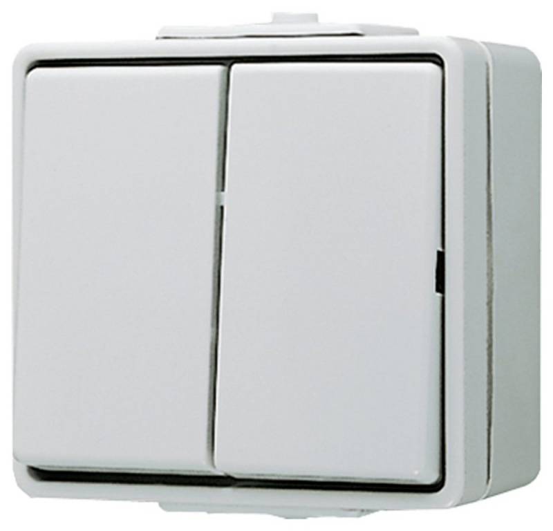 JUNG Steckdose Jung Komplett Doppel-Schalter WG 600 Grau 605W 1 St. von JUNG