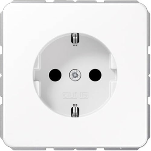 Jung 1520 BFKI WW CD1520BFKIWW Schuko Steckdose 16 A 250 V bruchsicher mit Berührungsschutz Serie CD alpinweiß, 250 V von JUNG