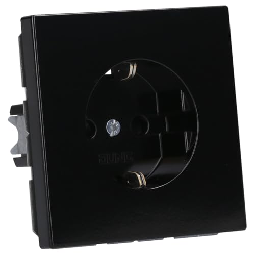 Jung 1520 KI SW Schuko Steckdose 16 A 250 V mit Berührungsschutz Serie LS schwarz, 250 V von JUNG
