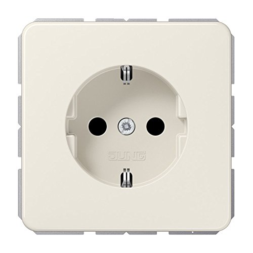 Jung 1520 N Schuko Steckdose 16 A 250 V ohne Befestigungskrallen Serie CD weiß, 250 V von JUNG