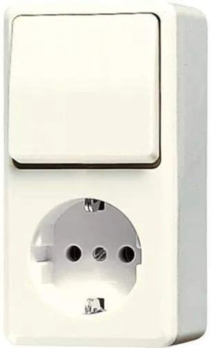 Jung 676A Schuko-Steckdose mit Wechselschalter von JUNG