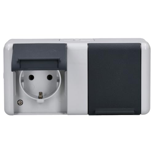 Jung 8220-1W Schuko-Steckdose 2-fach, Schwarz, Weiß Jung 8220-1W Schuko-Steckdose 2-fach, Schwarz, Weiß von JUNG