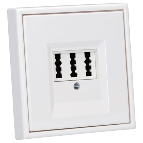 Jung Serie LS Komplett-Set Alpinweiß: LS981WW Rahmen 1fach + LS969TWW Abdeckung f. TAE-Anschlussdose + TAE-Anschlussdose TAE 3x6 NFN Up 0 rw von JUNG