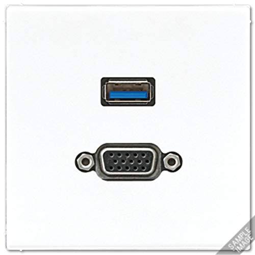 Jung USB 3.0 / VGA Serie LS mit Metallring anthrazit Aluminium von JUNG