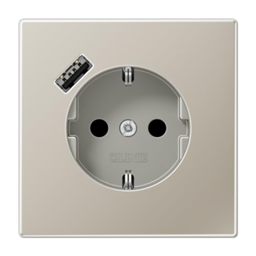 Steckdose mit USB-A LS Farbe Stahl (Referenz: Jung ES1520-18A) von JUNG